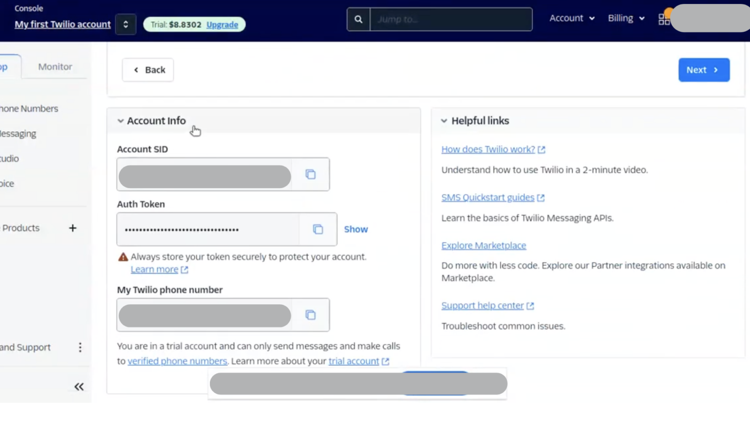 Saturn Studio – Credencial Twilio - Rocketbot Docs